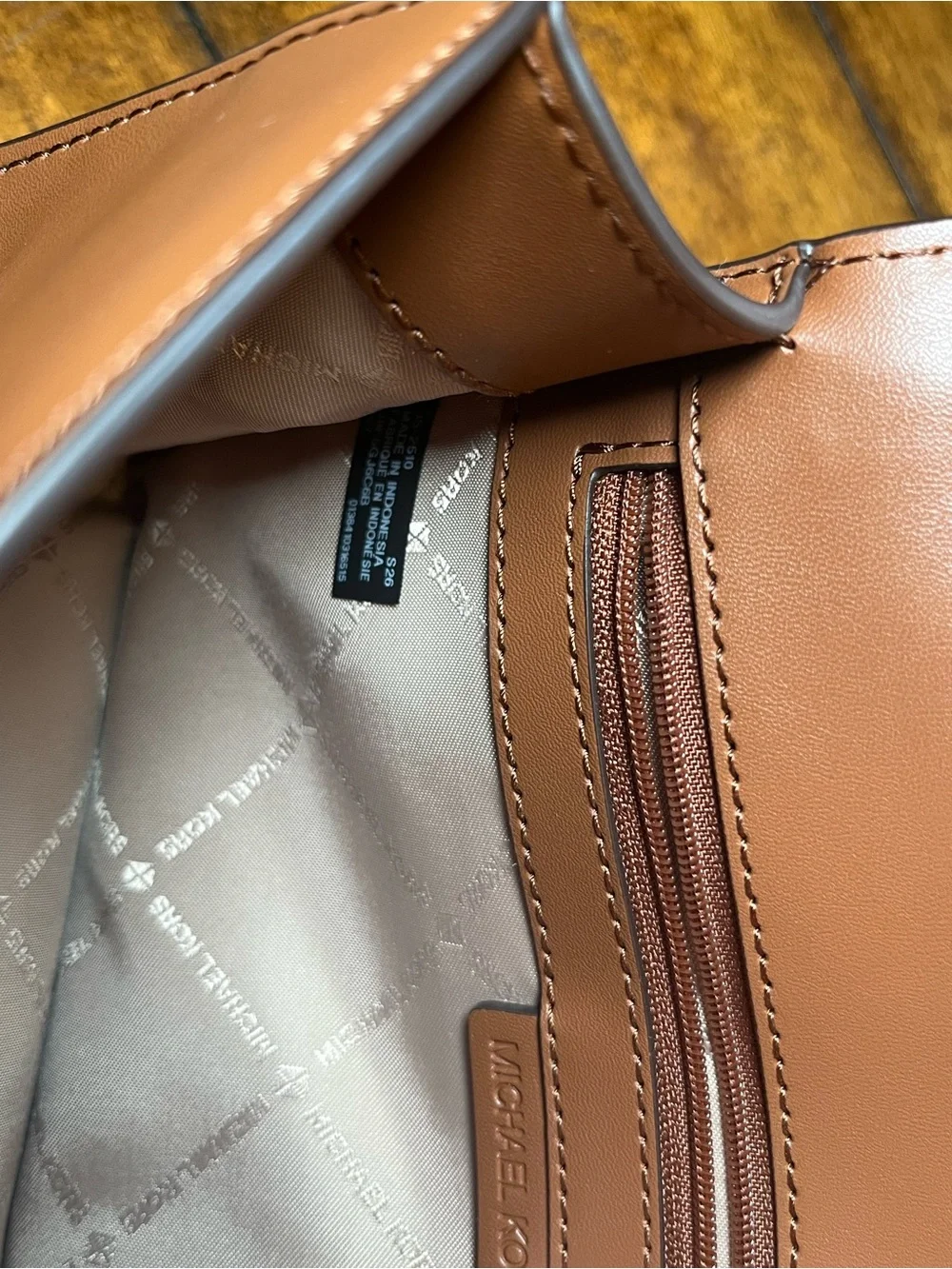 Michael Kors Brown and Black Logo Trim Crossbody